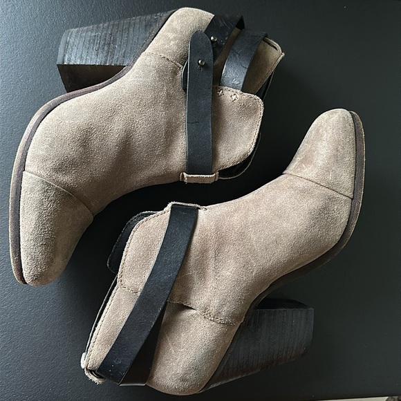 Rag & Bone Harrow Brown Suede Leather Strap Boots Stacked Heel Size 39 US 8.5 - Picture 11 of 17